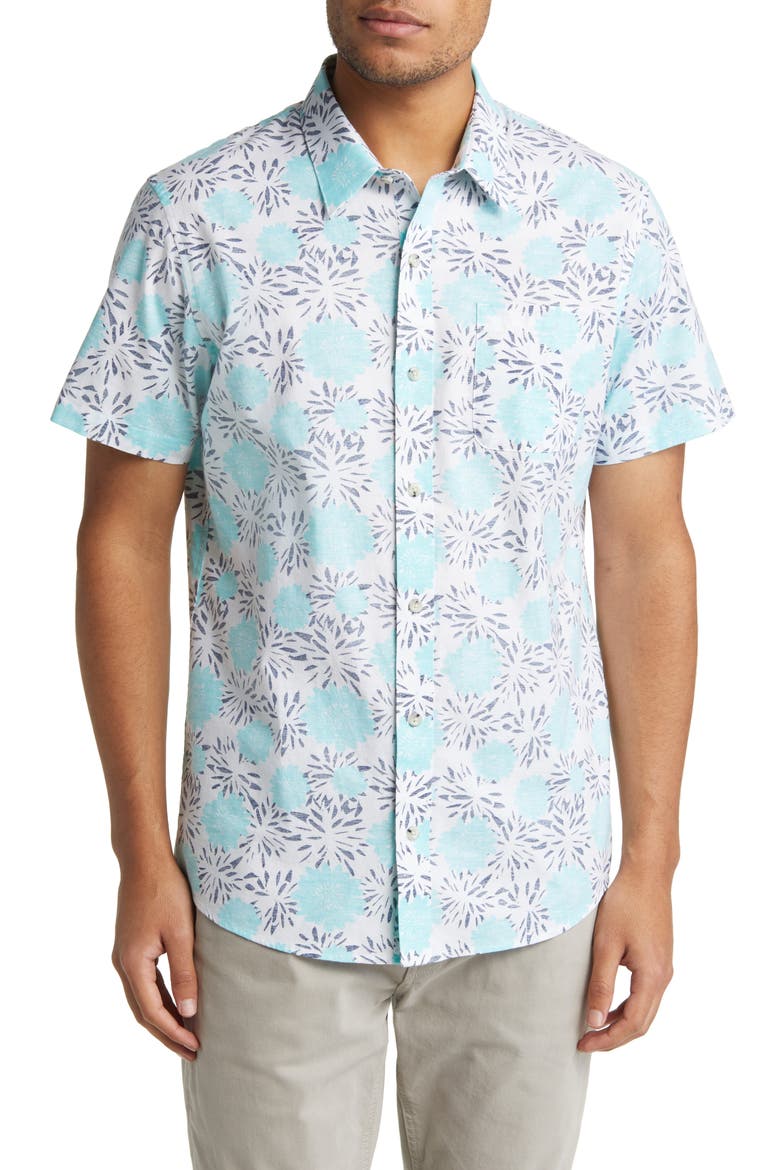 Stylite Short Sleeve Button-Up Shirt, Main, color, WHITE