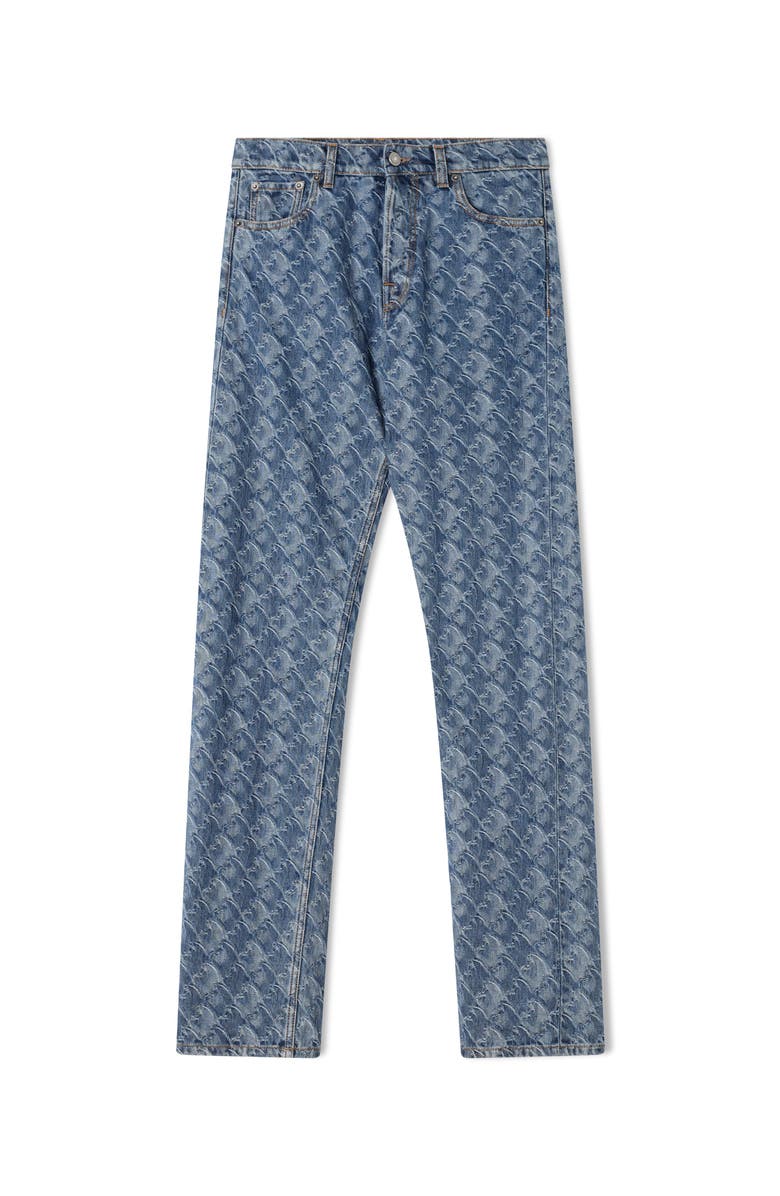Lanvin Lunar Year Jacquard Denim Pants, Alternate, color, Blue