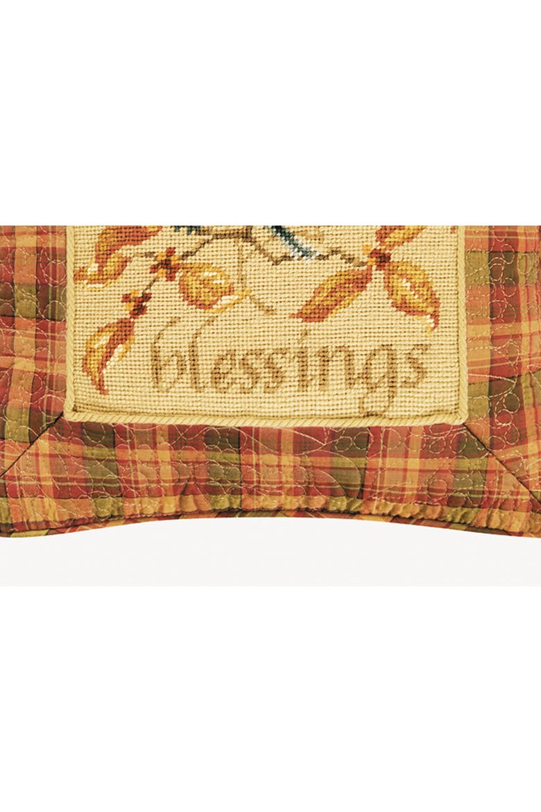 Blessings Needlepoint Pillow, 16" x 16", Alternate, color, Yellow