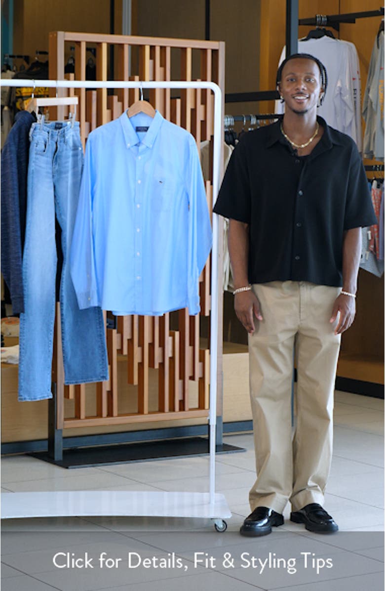 Shoreline Classic Fit Solid Stretch Cotton Button-Down Shirt, sales video thumbnail