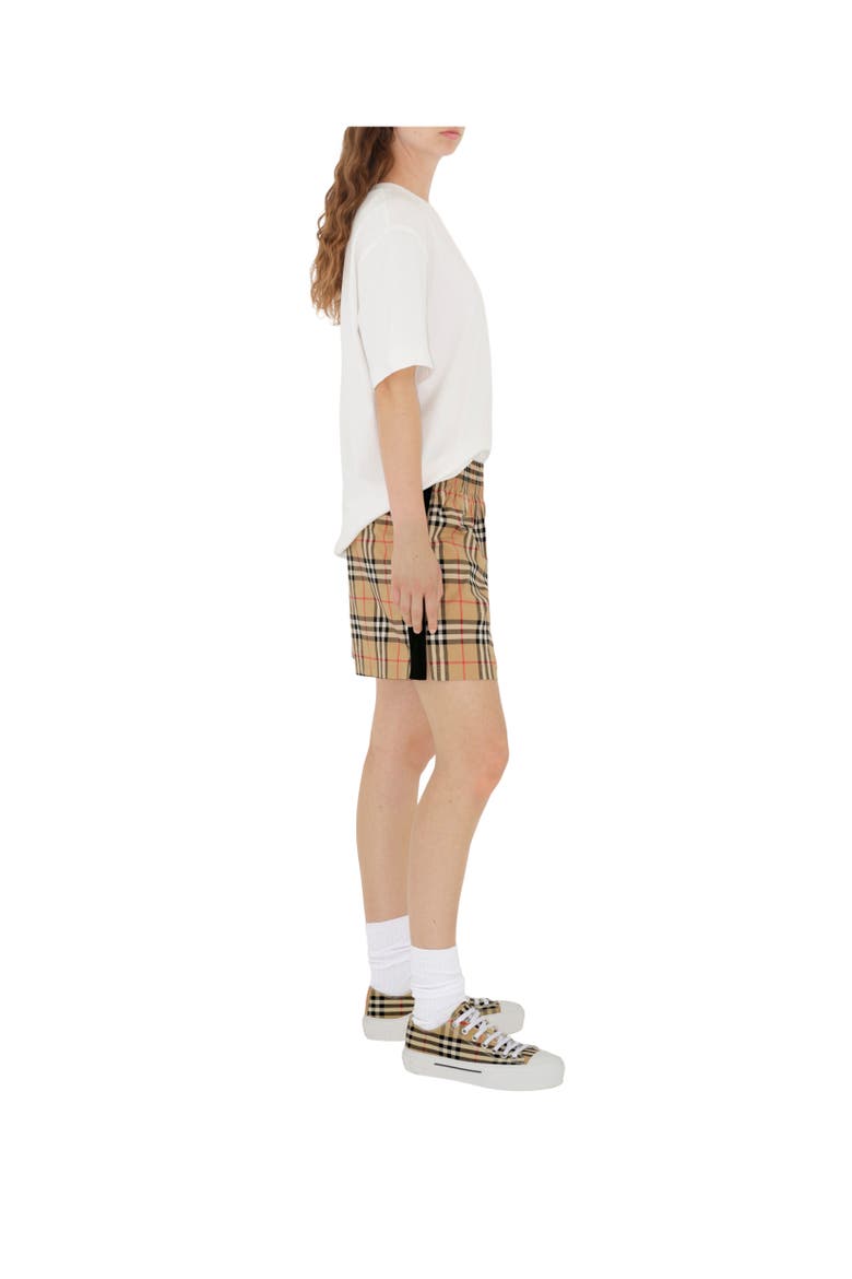 Check Cotton Shorts, Alternate, color, Archive beige