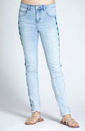 APNY Emma Embroidered Frayed Skinny Jeans