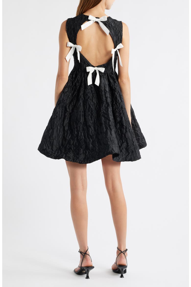 Lucia Jacquard Open Back Minidress, Alternate, color, BLACK