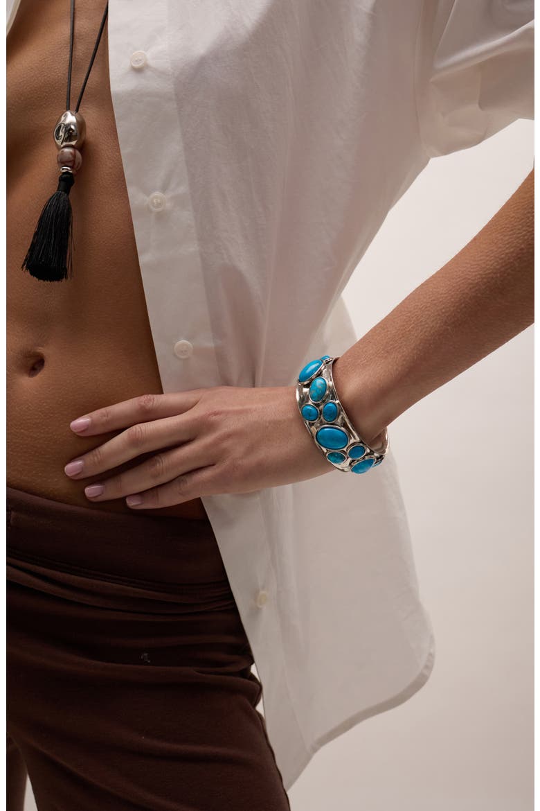 Vega Stone Cuff Bracelet, Alternate, color, TURQUOISE