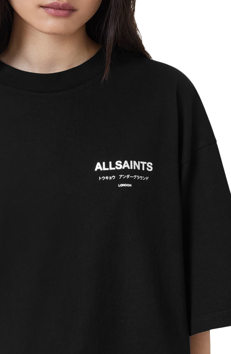 AllSaints Under Amelie Oversize Cotton Graphic T-Shirt, Alternate, color,