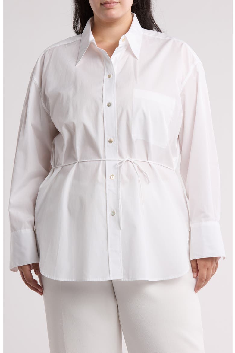 Oversize Cotton Button-Up Shirt, Main, color, OPTIC WHITE