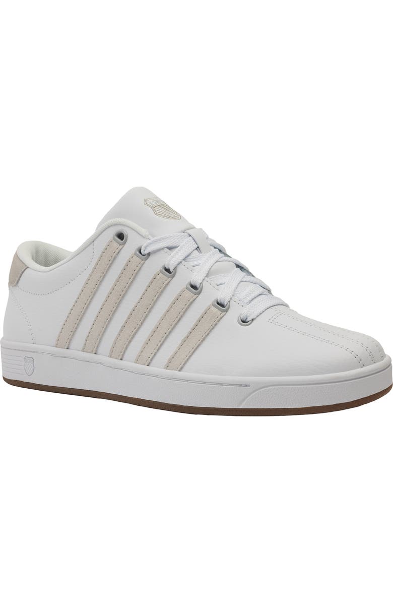 K-Swiss Court Pro II CMF Leather Sneaker, Main, color, White/ Gray/ Gum