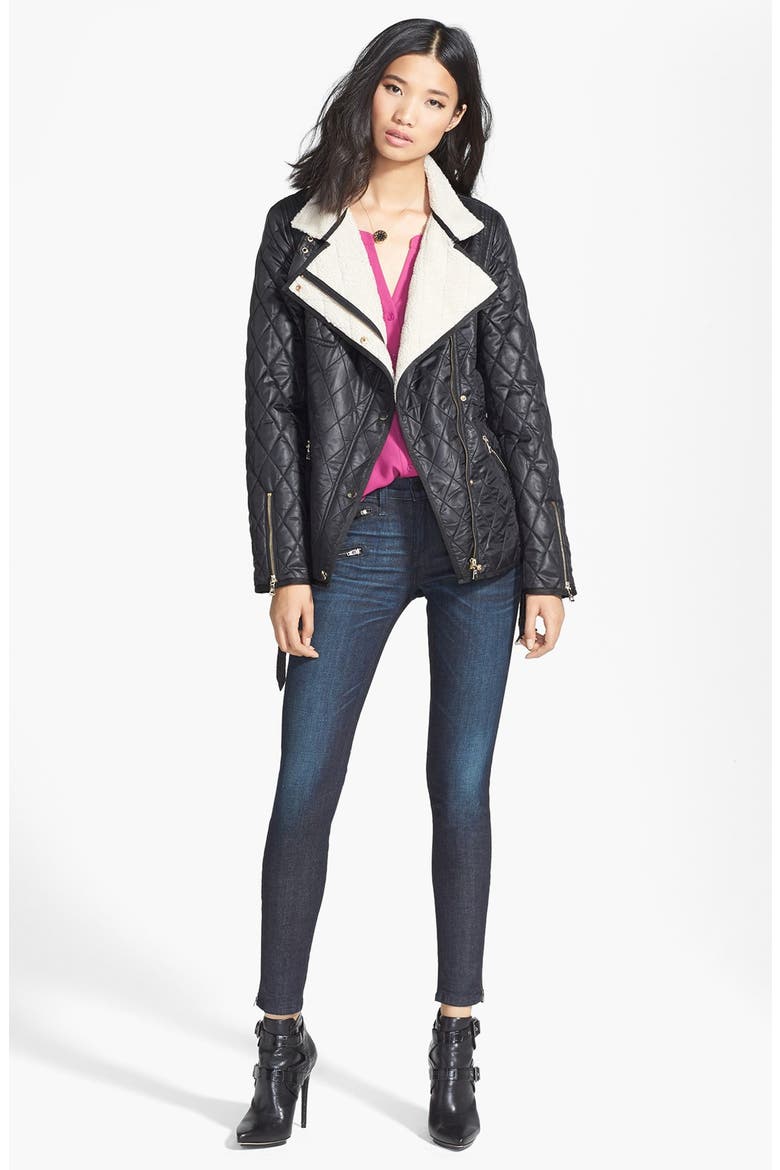 Zip Detail Skinny Jeans (Nordstrom Exclusive), Alternate, color, KENSINGTON