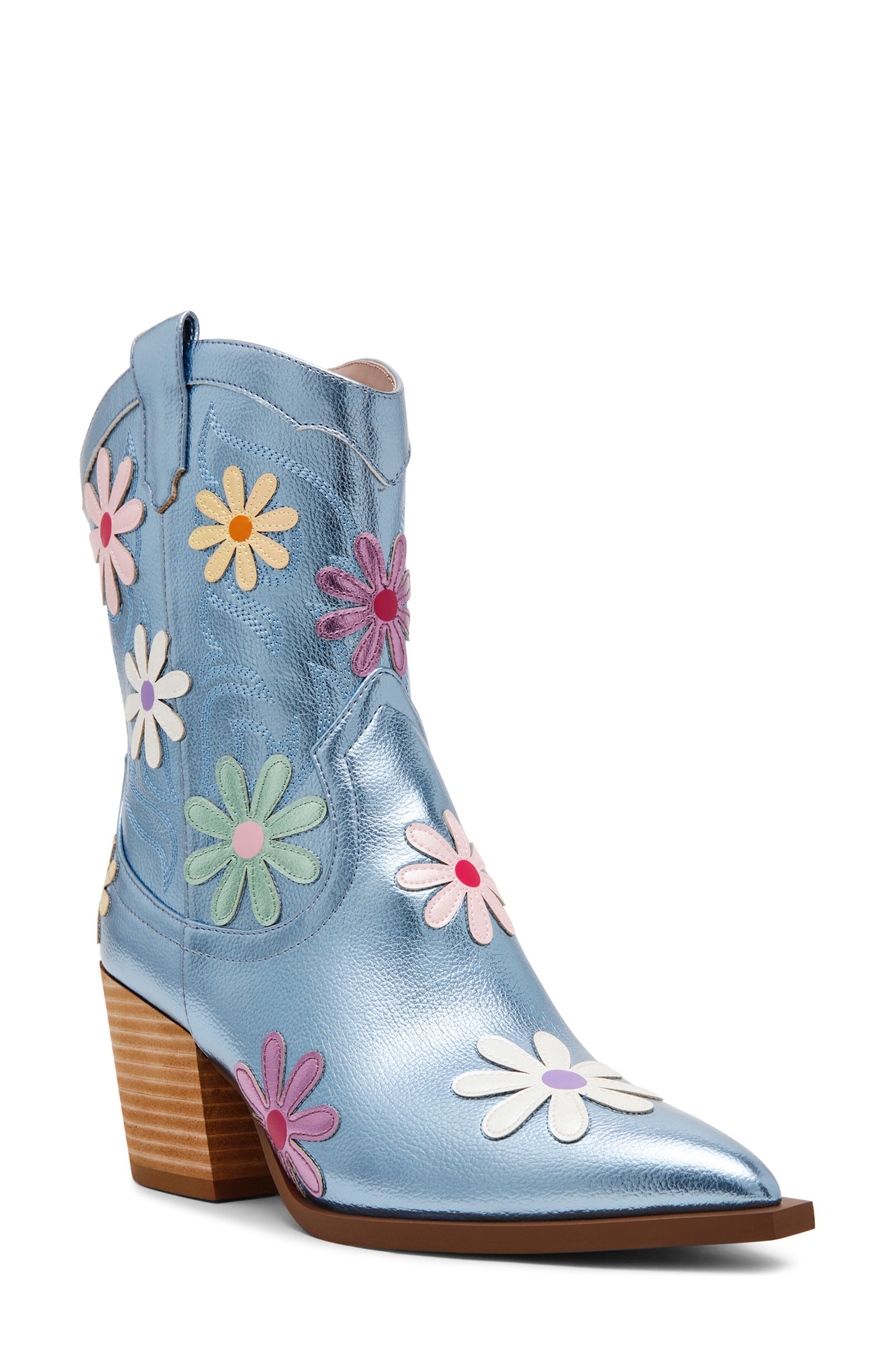 Betsey Johnson Teddy Pointed Toe Western Boot, Main, color, 