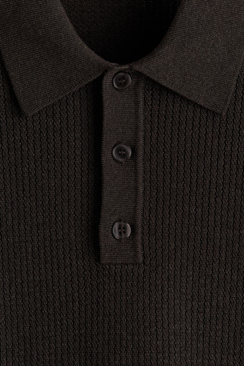 Regular-fit Knit Polo Shirt, Alternate, color, Dark brown