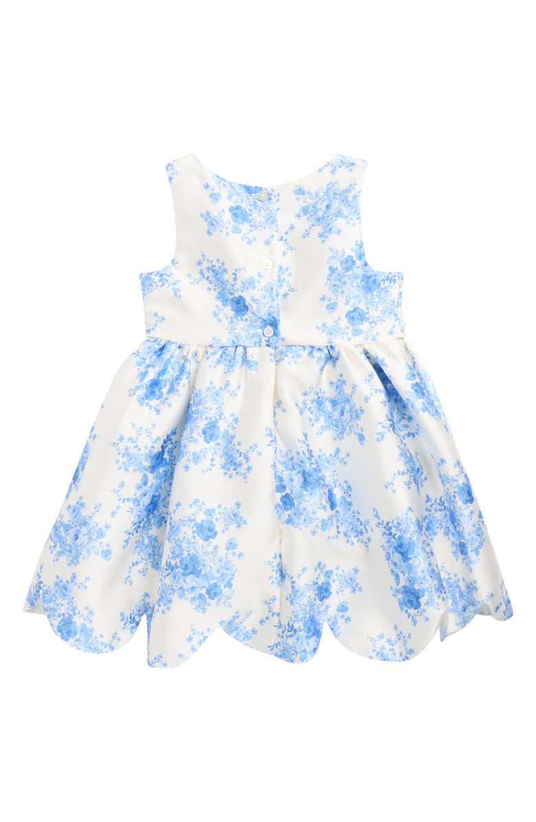 Zunie Kids' Floral Mikado Party Dress, Alternate, color, Ivory/ Blue