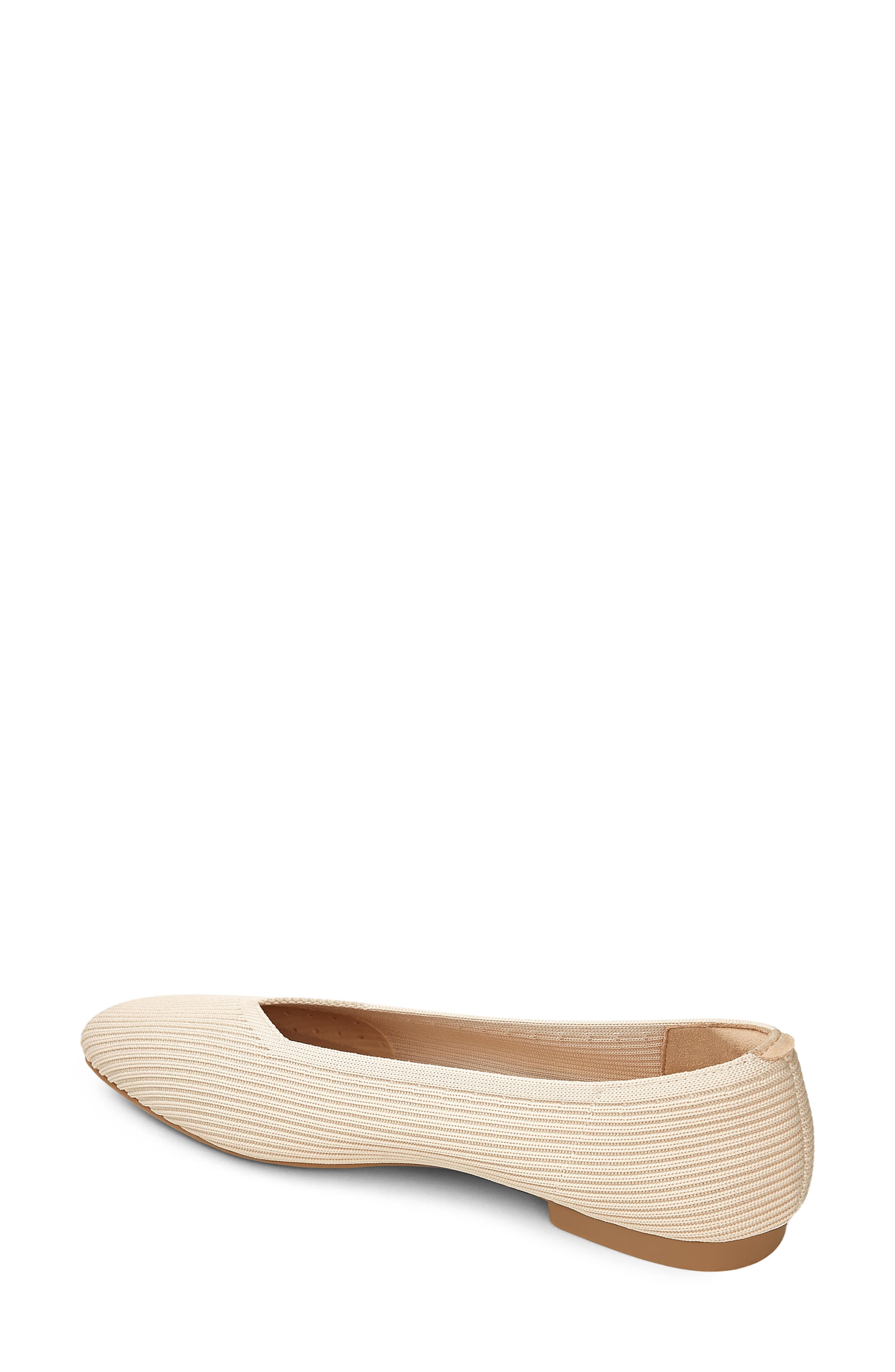 Margot 2.0 Square-Toe V-Cut Flats, Alternate, color, ALMOND