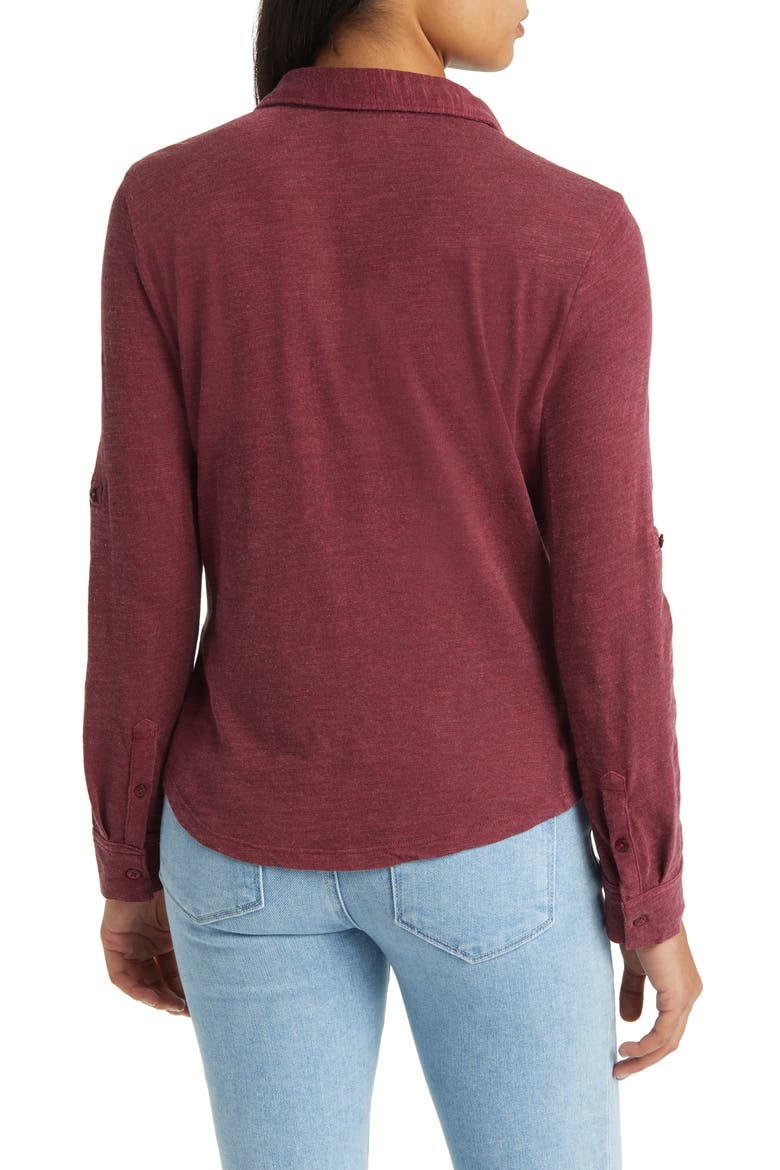 Roll Tab Knit Shirt, Alternate, color, BURGUNDY