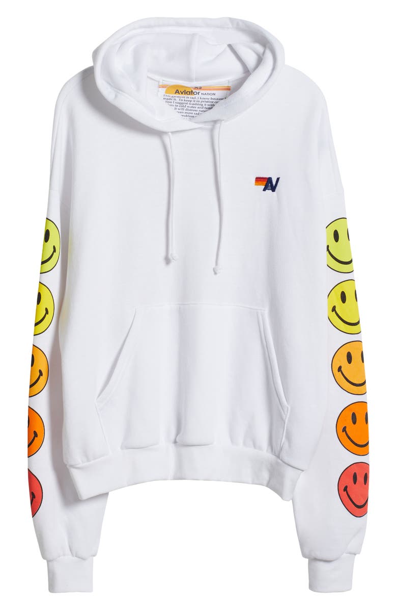 Aviator Nation Smiley Graphic Hoodie, Alternate, color,
