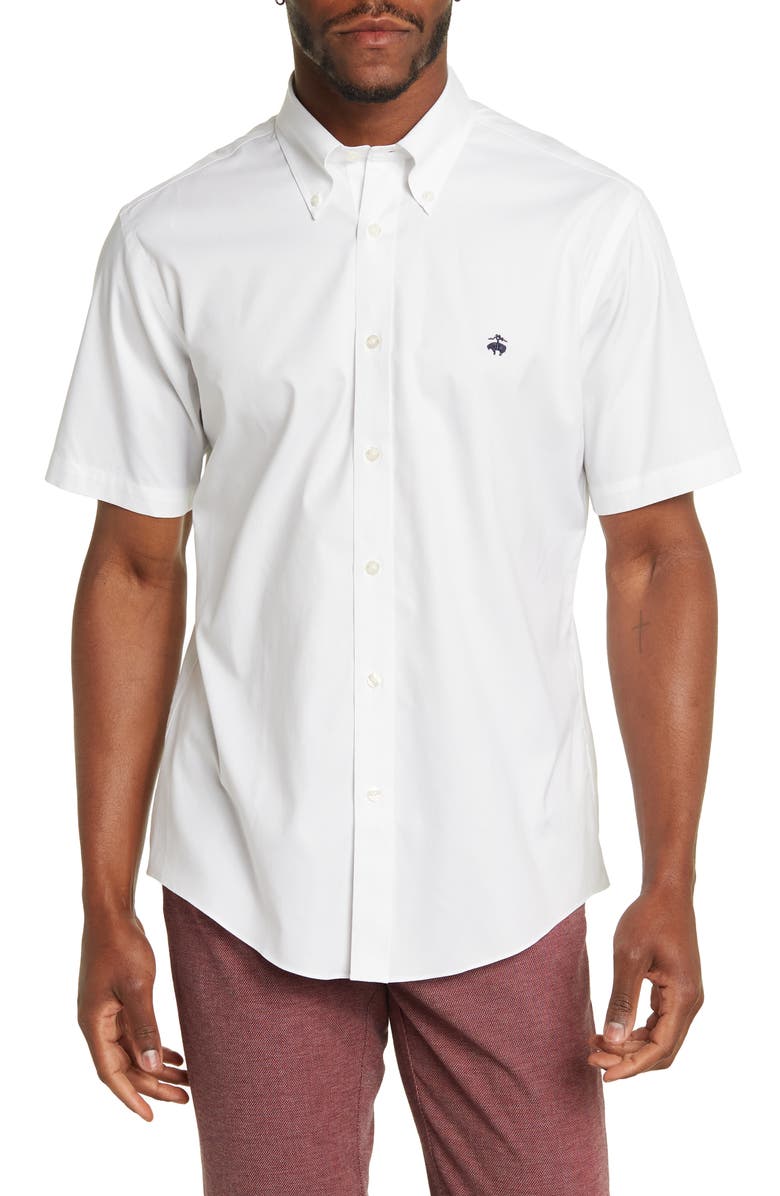 Brooks Brothers Short Sleeve Button-Down Shirt, Main, color, 