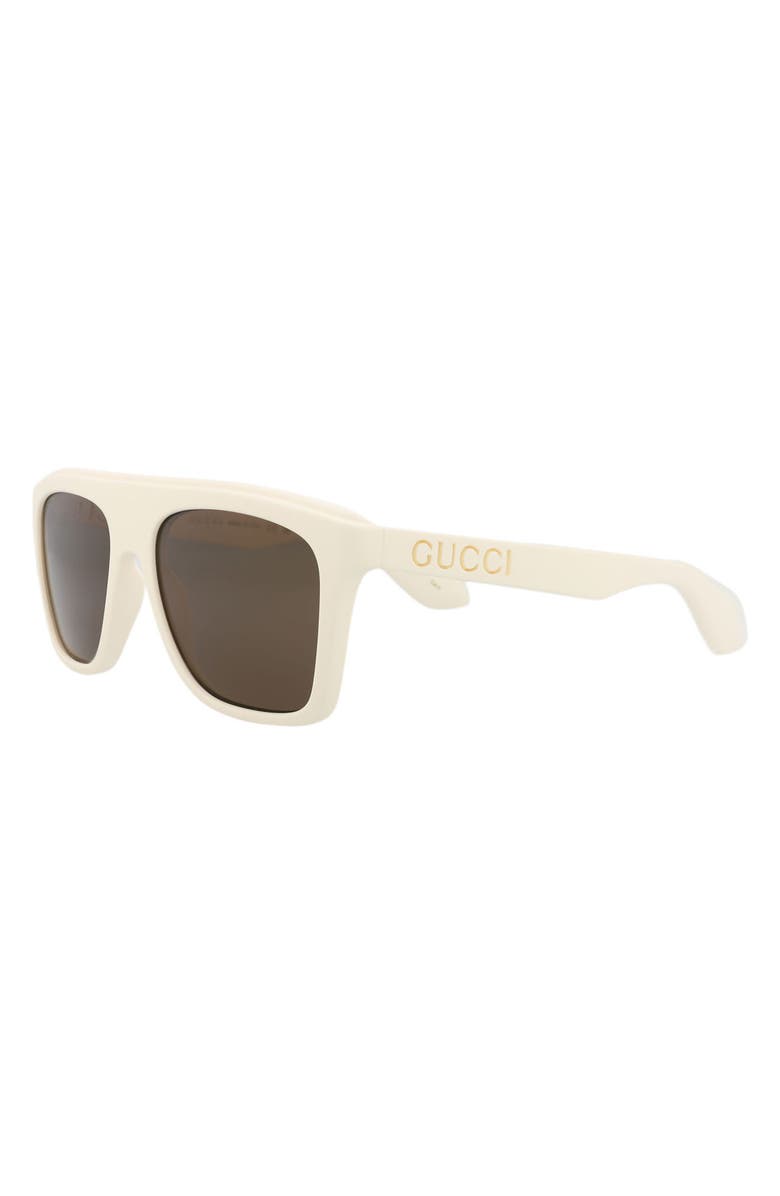 Gucci 57mm Rectangular Sunglasses, Alternate, color, 