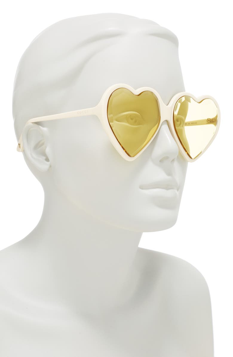 Gucci 60mm Heart Sunglasses, Alternate, color,