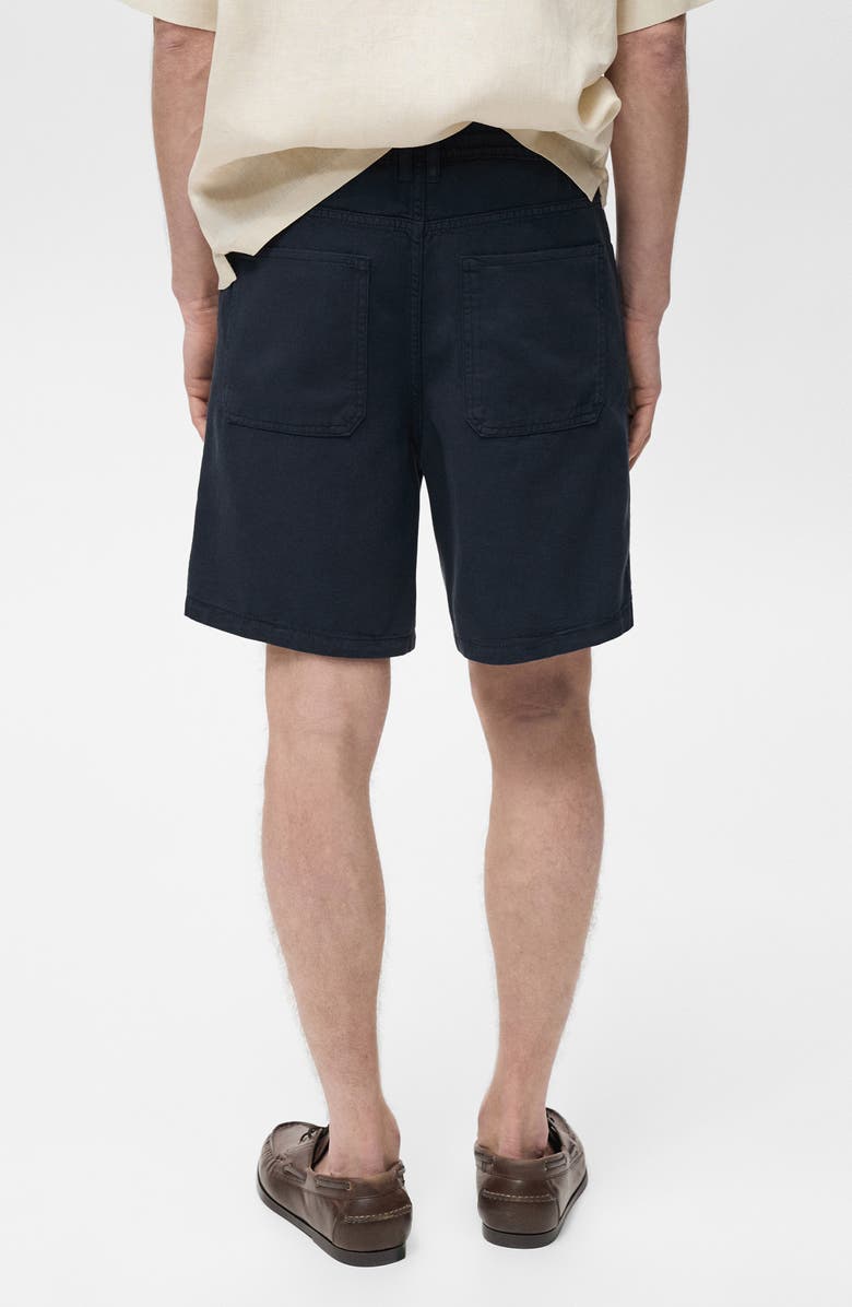 MANGO Drawstring Waist Denim Shorts, Alternate, color, Dark Navy