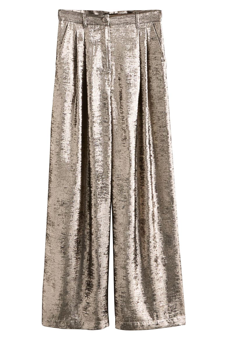 Wide Leg Metallic Pants, Main, color, CHAMPAGNE GOLD