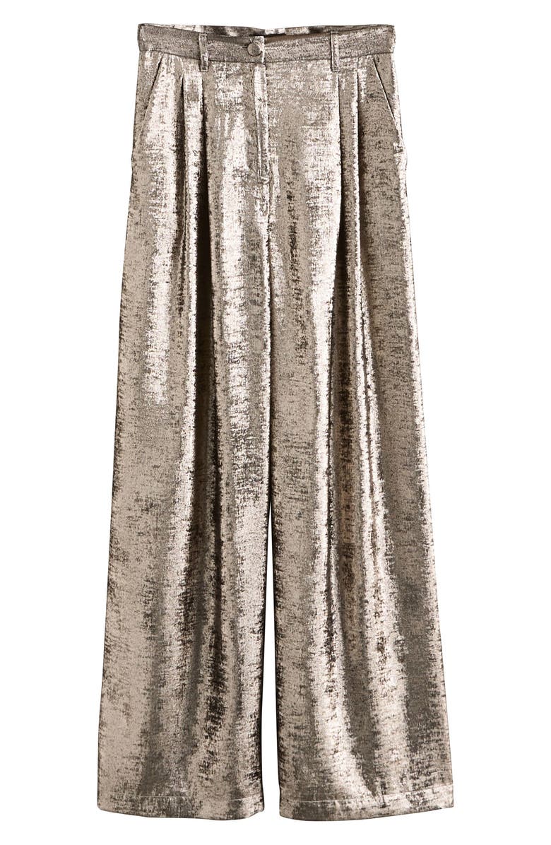 NEXT Wide Leg Metallic Pants, Main, color, Champagne Gold