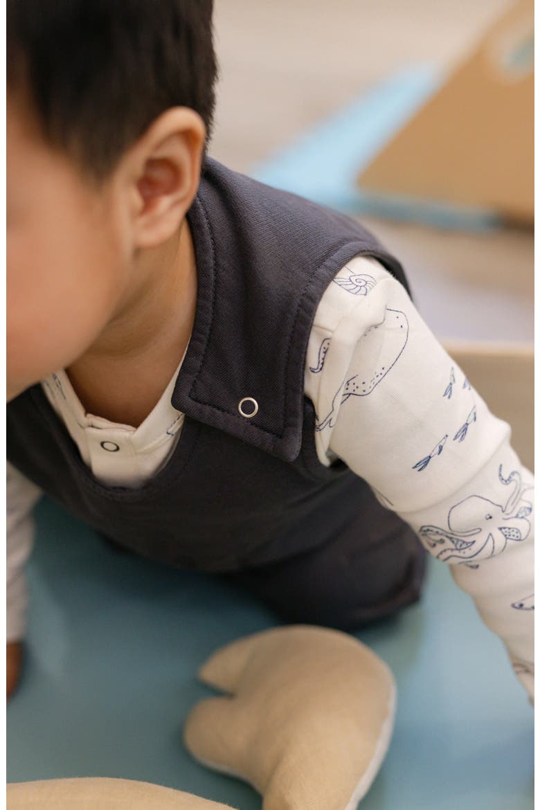 Organic Cotton French Terry Overalls, Alternate, color, INK BLUE