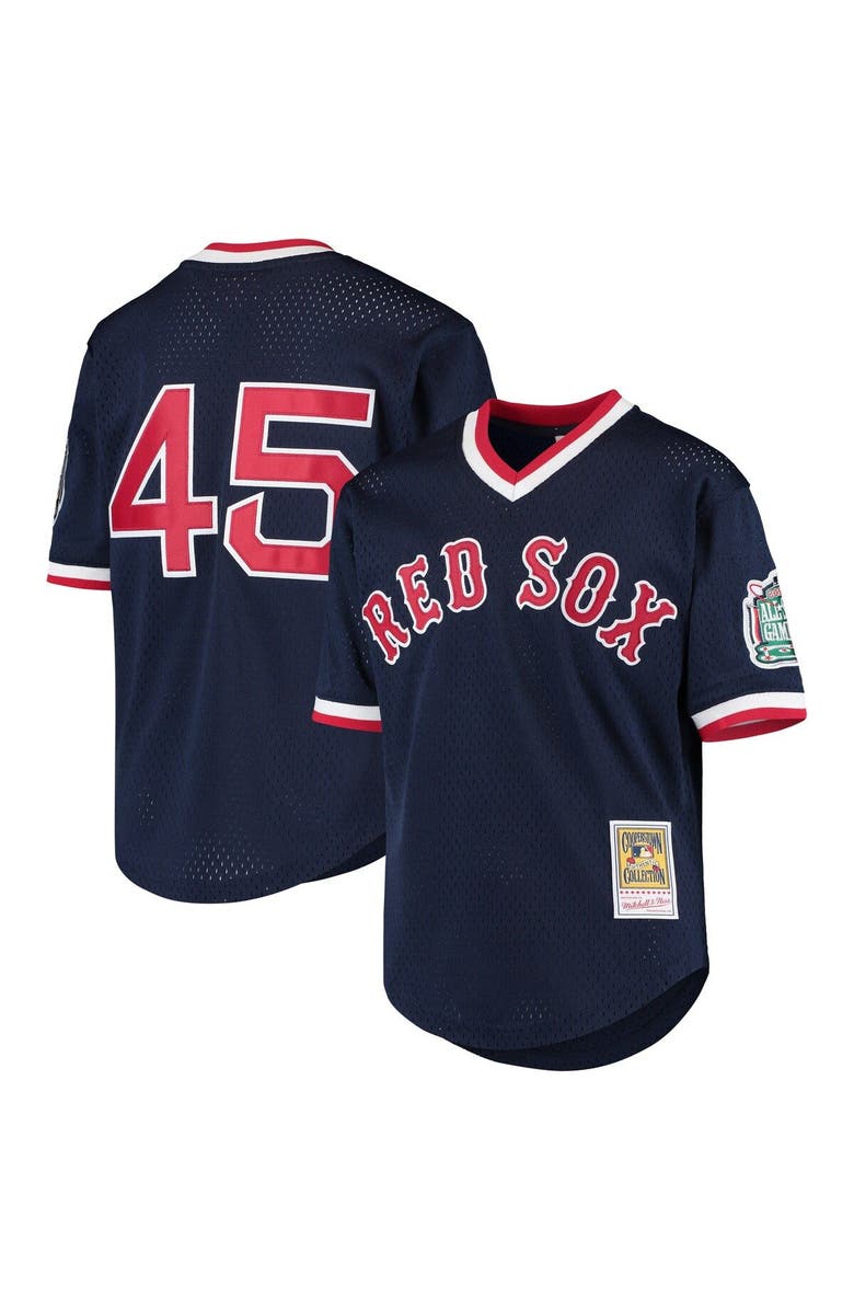 Mitchell & Ness Youth Mitchell & Ness Pedro Martinez Navy Boston Red Sox Cooperstown Collection Mesh Batting Practice Jersey, Main, color, 