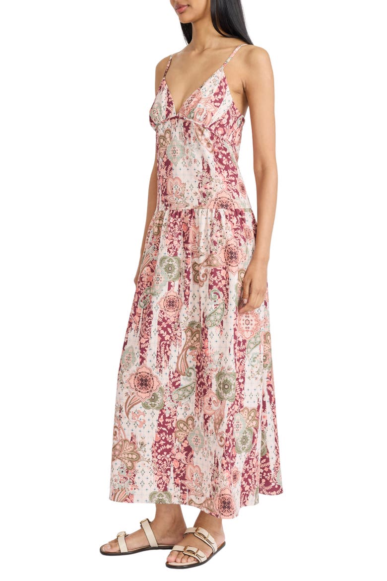 Paisley Print Maxi Dress, Alternate, color, BEIGE/ PEACH FUZZ
