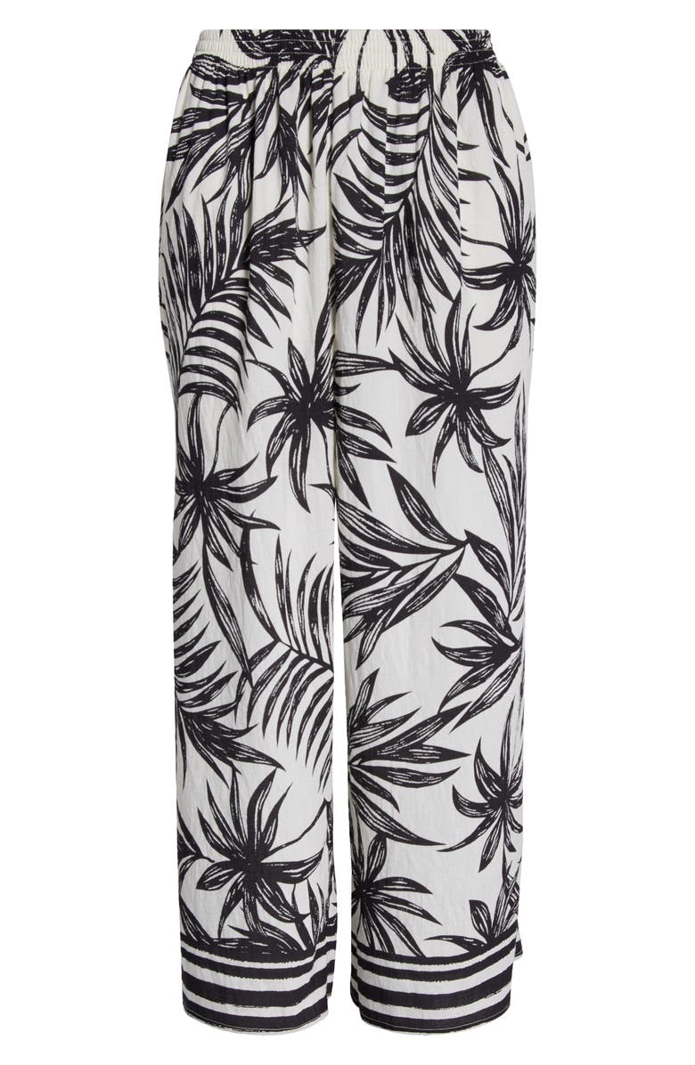 MELLODAY Print Wide Leg Pants, Alternate, color, Black White