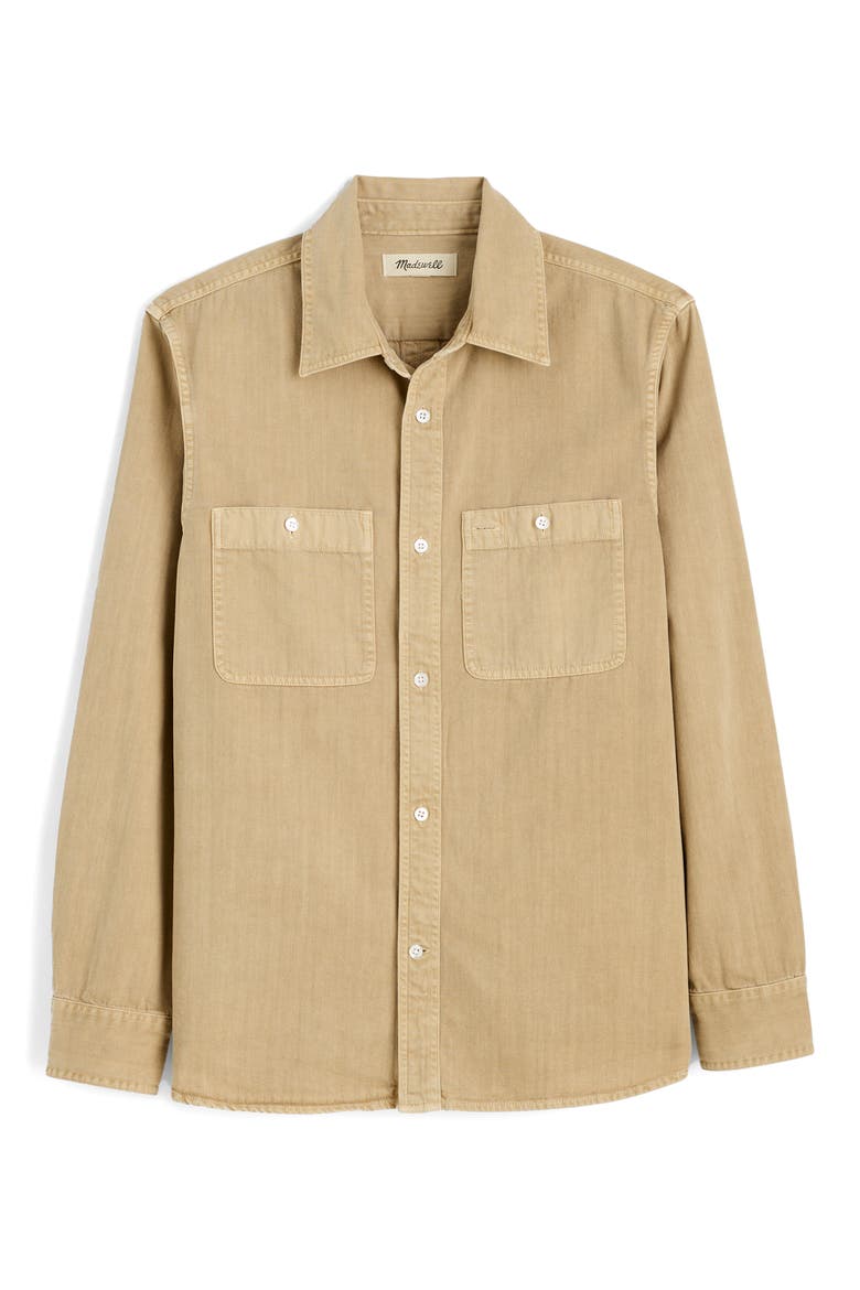 Cotton Button-Up Work Shirt, Alternate, color, DISTRESSED ROPE