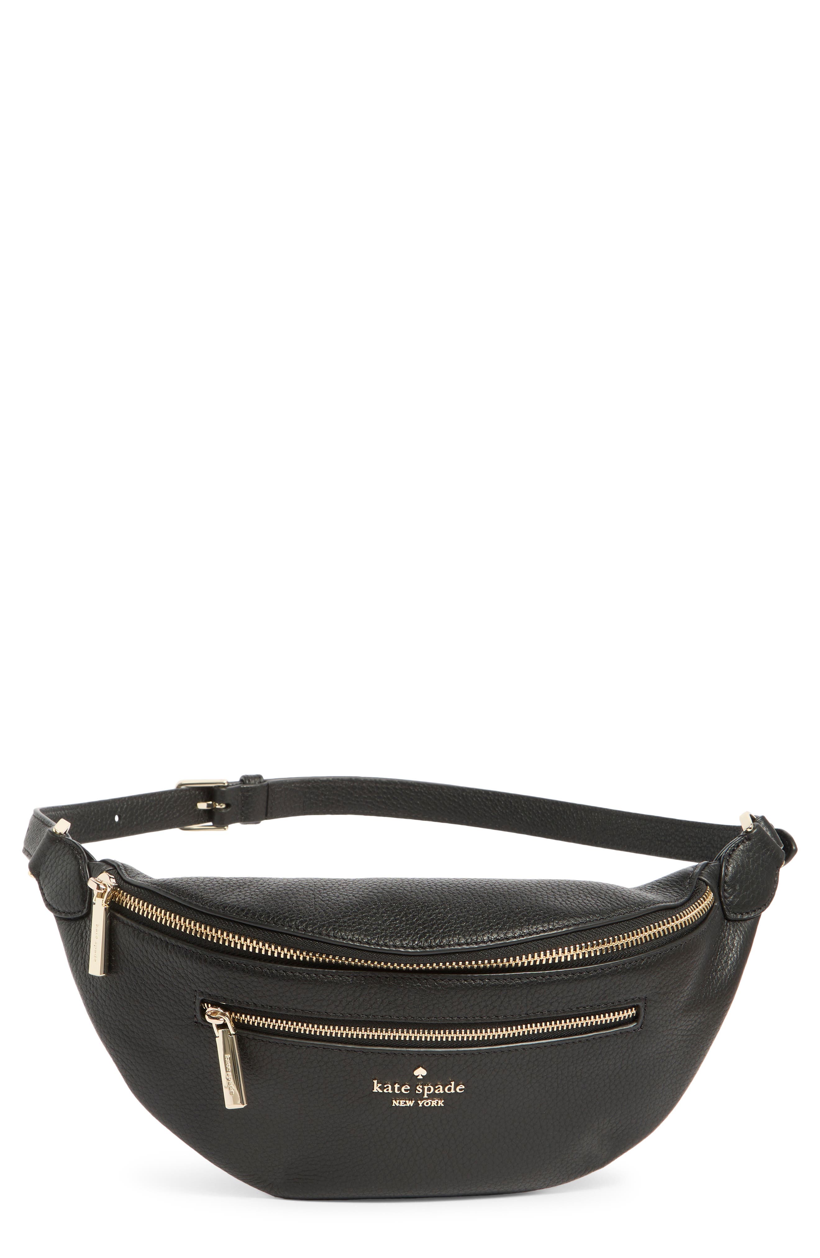 Kate Spade New York leila pebbled leather belt bag, Main, color, 