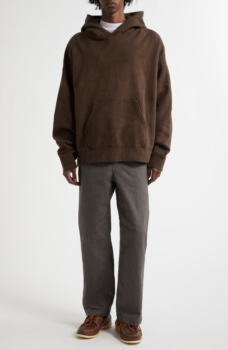 VISVIM Amplus Cotton Fleece Hoodie, Alternate, color, Dark Mud