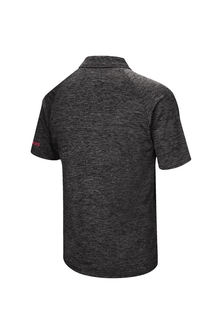 Men's Colosseum Black Washington State Cougars Down Swing Polo, Alternate, color, Heather Black