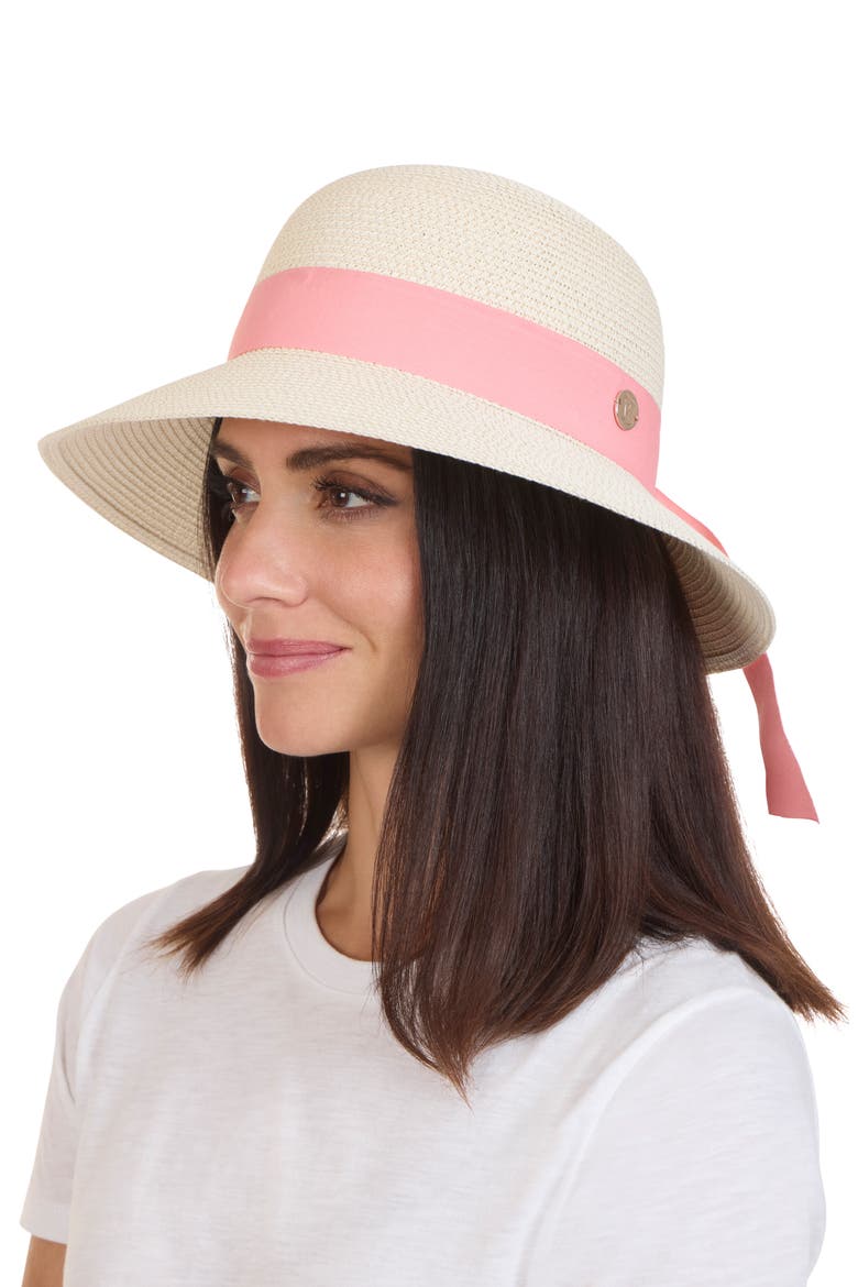 Ribbon Band Straw Sun Hat, Alternate, color, IVORY