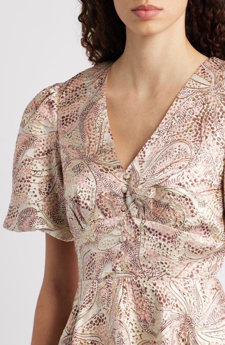 LAYERED WITH LOVE Lil Alona Jacquard V-Neck Minidress, Alternate, color, 