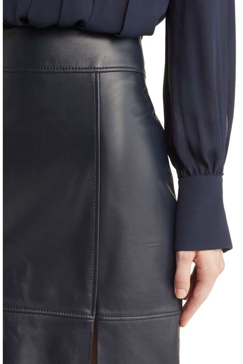 Setora Leather Pencil Skirt, Alternate, color, DK BU