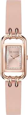 Ted Baker London Iconic Leather Strap Watch, 8mm x 12mm