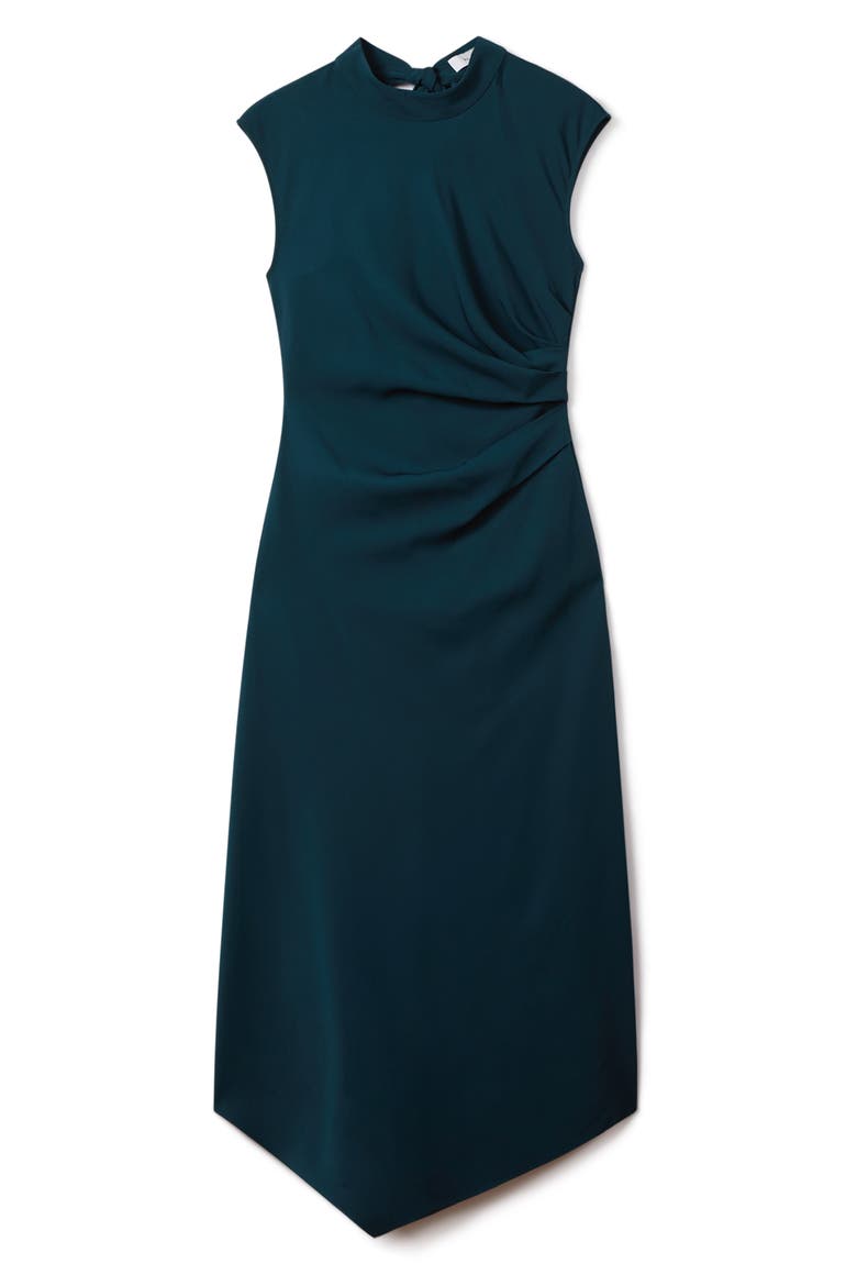 Jessa Side Ruched Asymmetric Dress, Alternate, color, TEAL