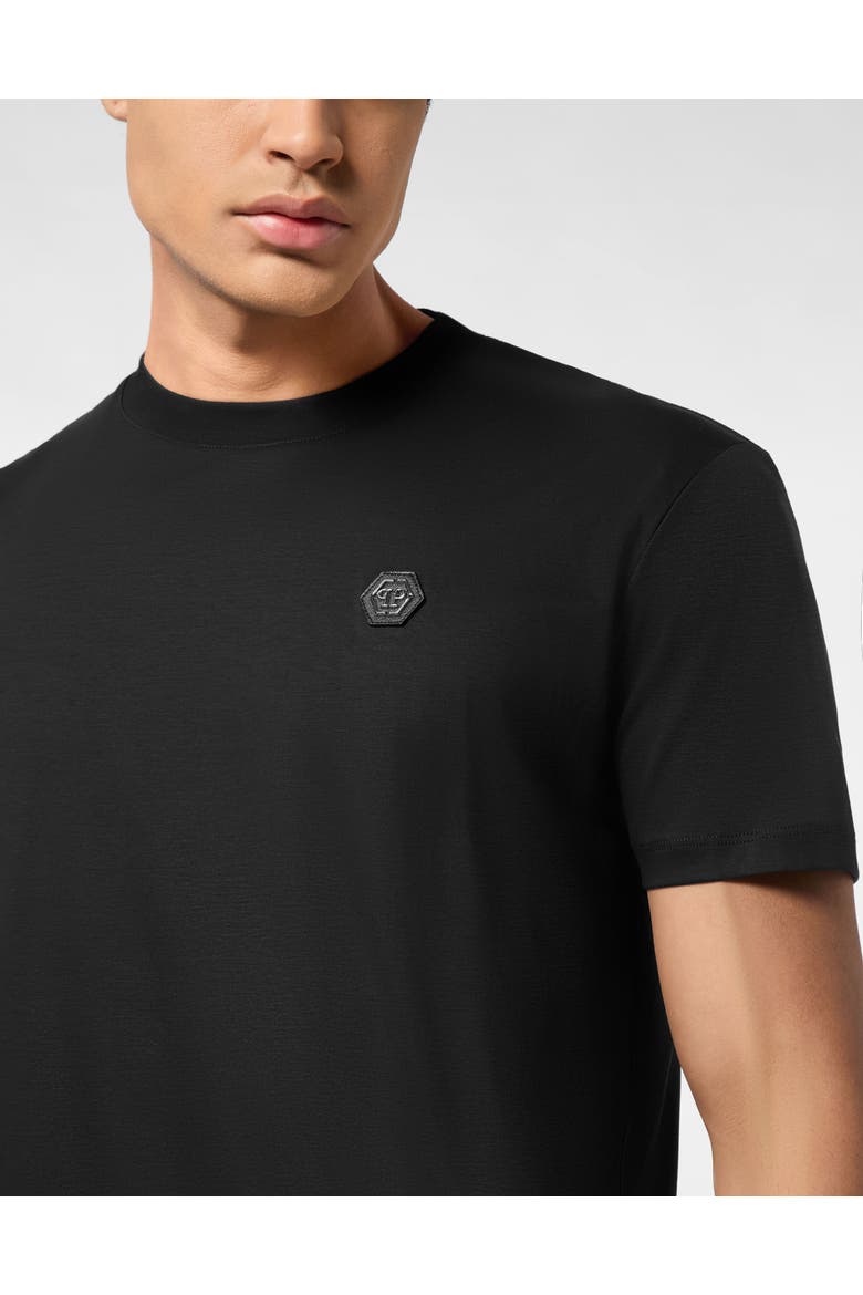 Round Neck T-Shirt Hexagon Men, Alternate, color, black
