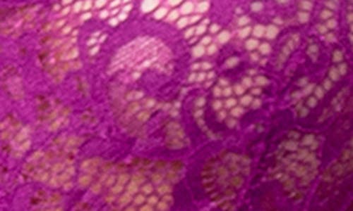 Seven 'til Midnight Seven ‘til Midnight Lace Mesh Babydoll Chemise & Thong Set In Purple