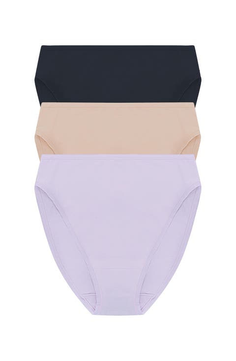 Bliss Bare Cotton High Cut Brief 3-Pack