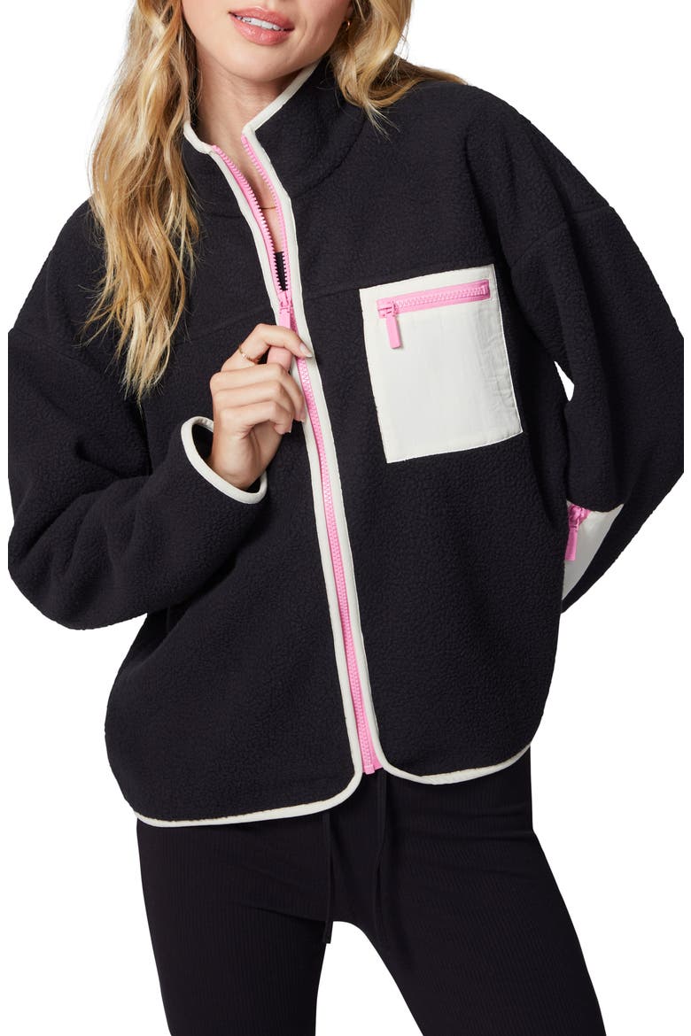 High Pile Fleece Jacket, Main, color, BLACK