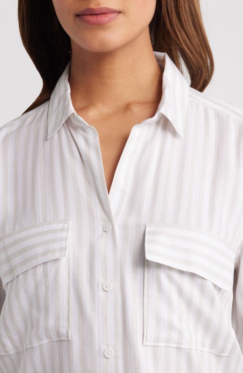 BEACHLUNCHLOUNGE BEACHLUNCHLOUNGE FALLON HIGH-LOW BUTTON-UP SHIRT 