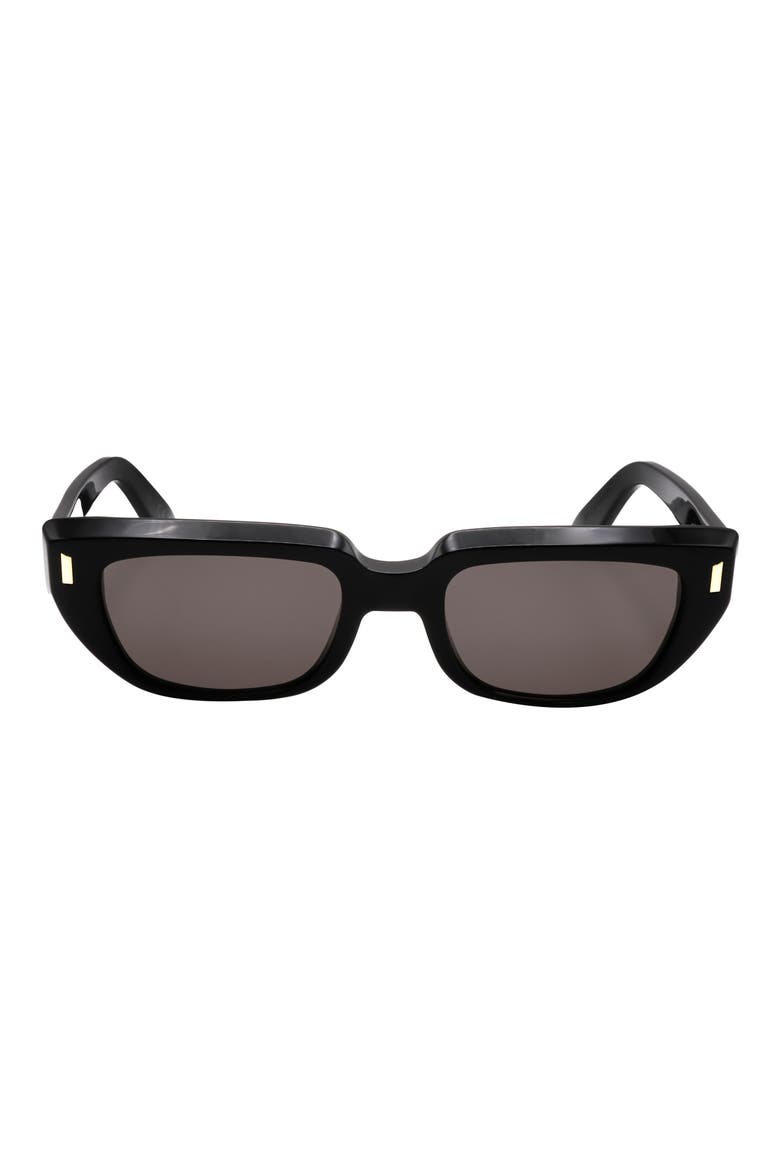 53mm Round Sunglasses, Main, color, BLACK / DARK GREY