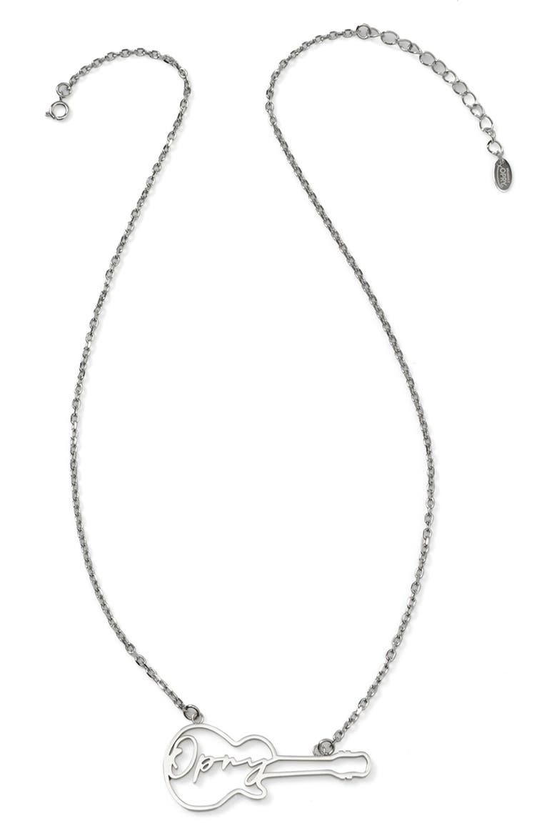 Grand Ole Opry Guitar Pendant Necklace, Alternate, color, SILVER