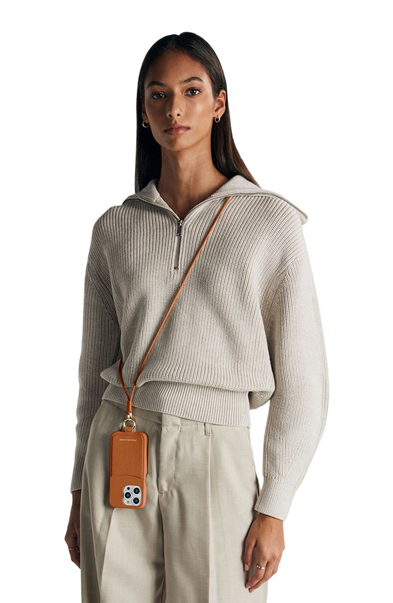 MAISON de SABRÉ Sling Phone Case, Alternate, color, Pecan Brown