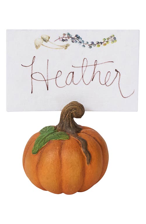 Juliska Forest Walk Pumpkin Set Of 4 Place Card Holders In Orange