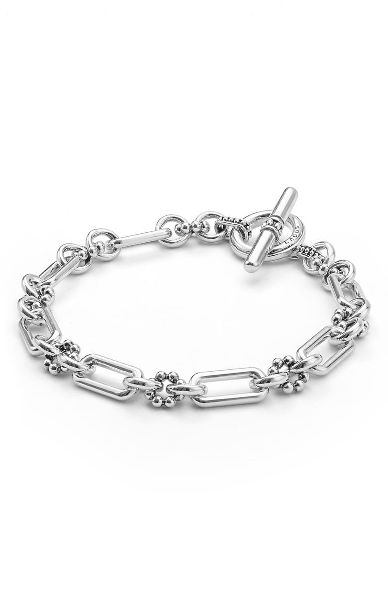 LAGOS Petite Sterling Silver Link Bracelet, Alternate, color, Silver
