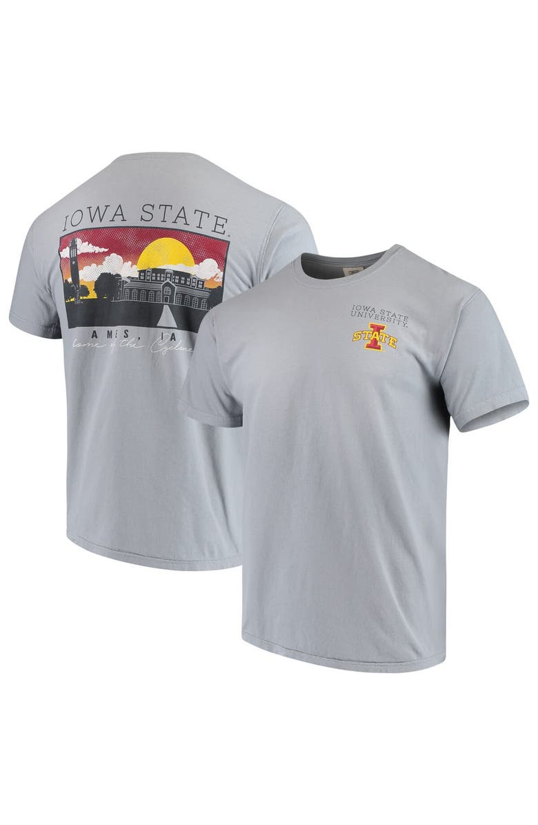 IMAGE ONE Men's Gray Iowa State Cyclones Team Comfort Colors Campus Scenery T-Shirt, Main, color, 