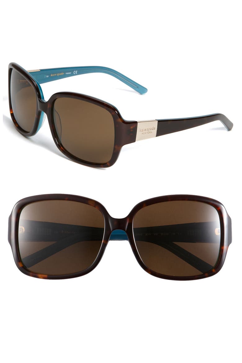 'lulu/p/s' 55mm polarized square sunglasses, Main, color, TORTOISE AQUA