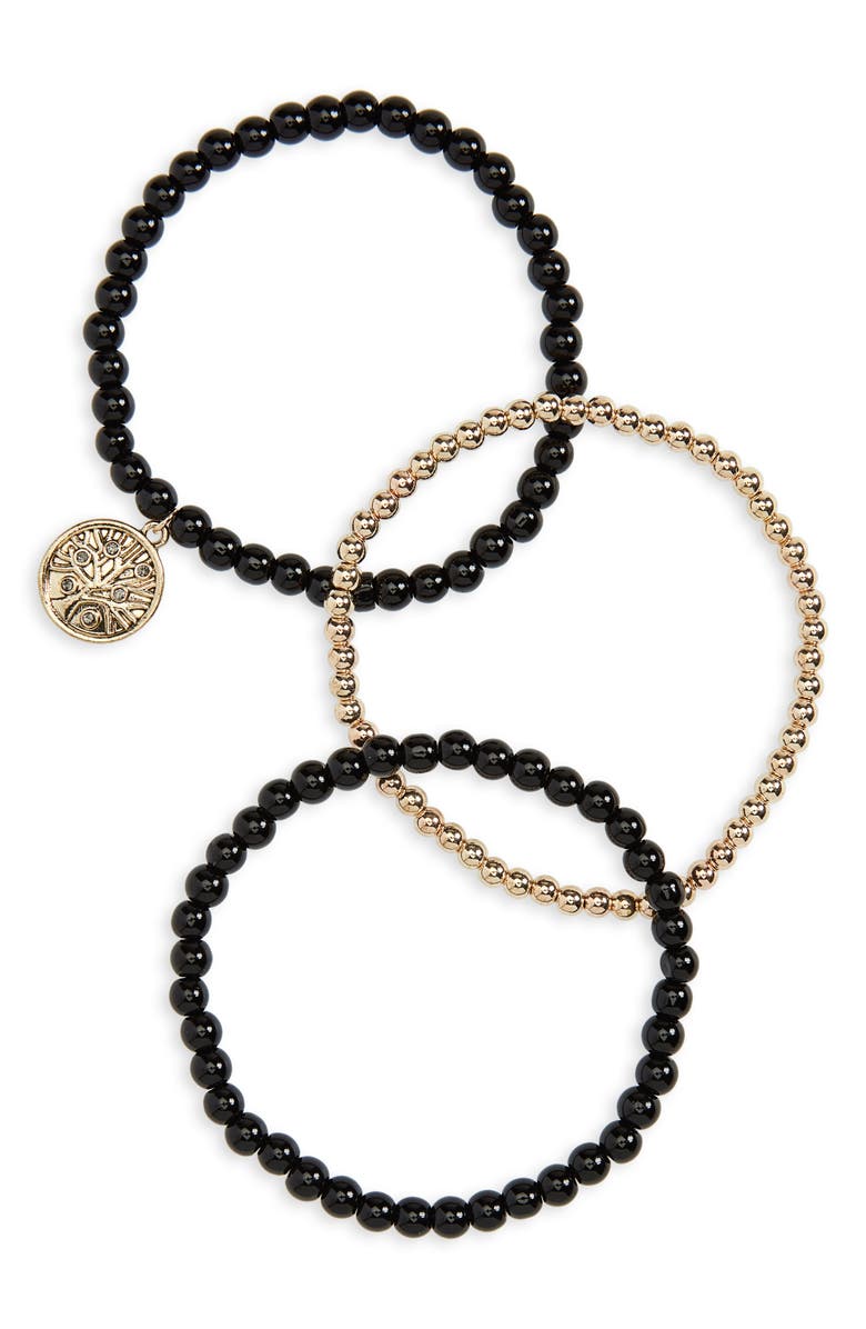Nordstrom Set of 3 Beaded Stretch Bracelets, Main, color, 